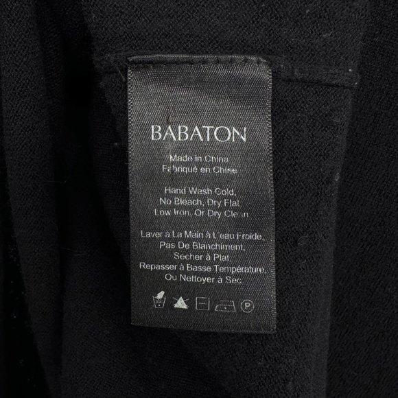 Babaton Black "Erin" Linen & Wool Blend V-Neck Relaxed Fit Sweater sz XS - Picture 5 of 9